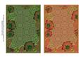 Green and Deep Peach Lace Floral 7x5in Card Base Edger