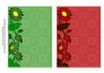 Green and Red Lace Daisy 7x5in Card Base Edger