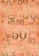 Peach and Gold 50th Birthday A4 Backing Paper
