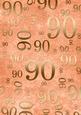 Peach and Gold 90th Birthday A4 Backing Paper