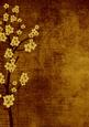 Vintage Oriental Dark Brown Blossom A4 Backing Paper
