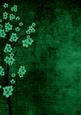 Vintage Oriental Dark Green Blossom A4 Backing Paper