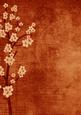 Vintage Oriental Dark Orange Blossom A4 Backing Paper