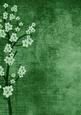 Vintage Oriental Green Blossom A4 Backing Paper