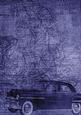Car Map Roadtrip Deep Blue A4 Backing Paper