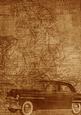Car Map Roadtrip Natural A4 Backing Paper
