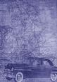 Car Map Roadtrip Blue A4 Backing Paper