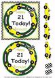Yellow Racing Car 21 Today Decoupage 3D Ring Sheet