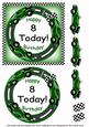 Green Racing Car 8 Today Decoupage 3D Ring Sheet