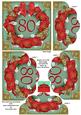 Green N Red Poppy 80 Butterfly 5in Scallop Bottom Stacker