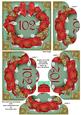 Green N Red Poppy 102 Butterfly 5in Scallop Bottom Stacker