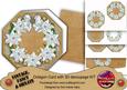 White Poinsettia Coffee Octagon Decoupage Card Kit