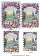 Beautiful Lavender Scene Scallop Edge Pyramid Toppers