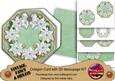 White Poinsettia Mint Lace Octagon Decoupage Card Kit