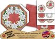 White Poinsettia Red Lace Octagon Decoupage Card Kit