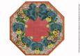 Teal Pansy Red Lace Octagon 8inch Picture Sheet