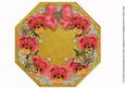 Red Pansy Gold Lace Octagon 8inch Picture Sheet