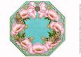 Pink Poppy Teal Lace Octagon 8inch Picture Sheet
