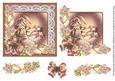 Christmas Golden Snowy Village Decoupage Step by Step Sheet