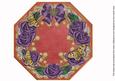 Purple Roses Red Lace Octagon 8inch Picture Sheet