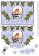 Christmas Blue Robin Fancy Flap Decoupage Step by Step Sheet