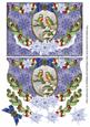 Christmas Blue Tits Fancy Flap Decoupage Step by Step Sheet