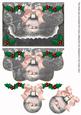 Pink Snow Village Bauble Flap Decoupage Step by Step Sheet