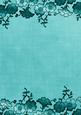 Teal Floral Metallic Edge A4 Backing Paper