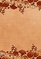 Burnt Orange Floral Metallic Edge A4 Backing Paper