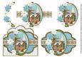 Christmas Service Blue Scallop 3D Decoupage Step by Step