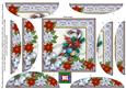 Christmas Candycane Poinsettia 5in Spiral Round Stacker