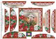 Christmas Lantern Red Poinsettia 5in Spiral Round Stacker