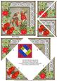 Feeding Reindeer Red Poinsettia 5in Triangle Spiral Stacker