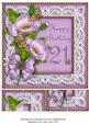 Lilac Poppy Butterfly 21st Birthday 8in Picture Topper
