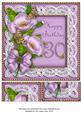 Lilac Poppy Butterfly 30th Birthday 8in Picture Topper