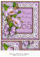 Lilac Poppy Butterfly 65th Birthday 8in Picture Topper