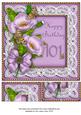 Lilac Poppy Butterfly 101th Birthday 8in Picture Topper