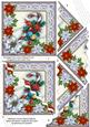 Candy Cane Poinsettia 5in Scallop Triangle Stacker