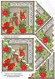 Feeding Reindeers Poinsettia 5in Scallop Triangle Stacker