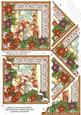Nativity Scene Poinsettia 5in Scallop Triangle Stacker