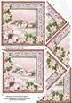 Pink Snow Church Poinsettia 5in Scallop Triangle Stacker