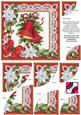 Christmas Bells Red Poinsettia 6in Duo Corner Stacker
