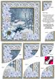 Blue Winter Walk Ice Poinsettia 6in Duo Corner Stacker