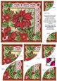 All Red Poinsettia 6in Duo Corner Stacker