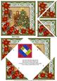 Christmas Trees Red Poinsetta 5in Triangle Spiral Stacker