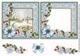 Pretty Scene Blue Poinsettia Reverse Decoupage Step by Step