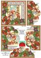 Nativity Scene Poinsettia 5in Scallop Bottom Stacker
