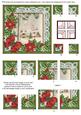 Winter Pub Poinsettia 5in Quad Corner Stacker
