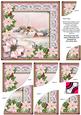 Pink Snow Church Poinsettia 6in Duo Corner Stacker