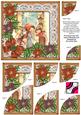 Nativity Scene Poinsettia 6in Duo Corner Stacker